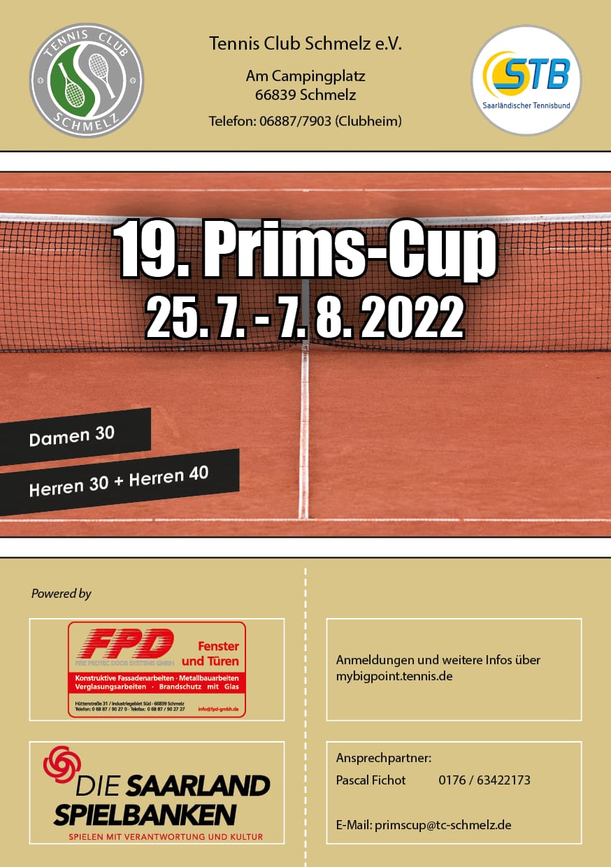 Flyer vom STB-Prims-Cup 2020 mit allen dazugehörigen Daten
